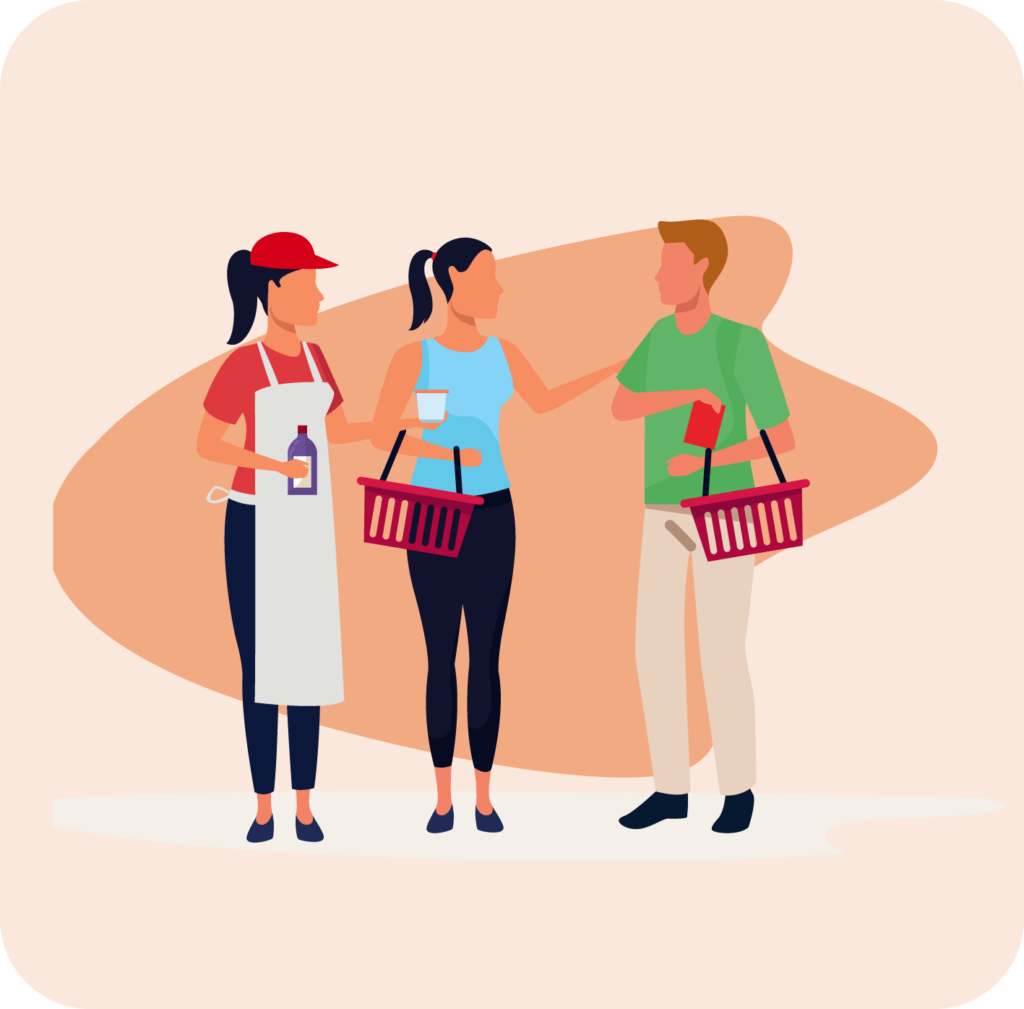 Shoppers in Store Graphic